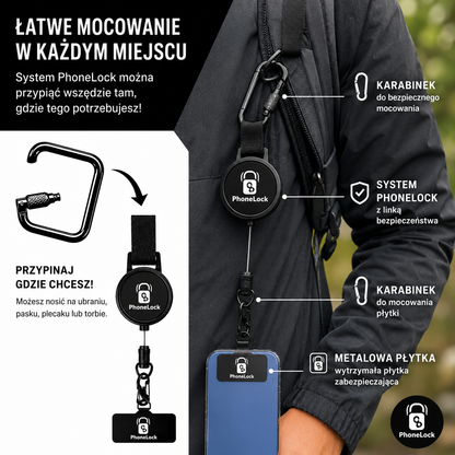 PhoneLock™ – zabezpiecz swój telefon przed upadkiem i kradzieżą