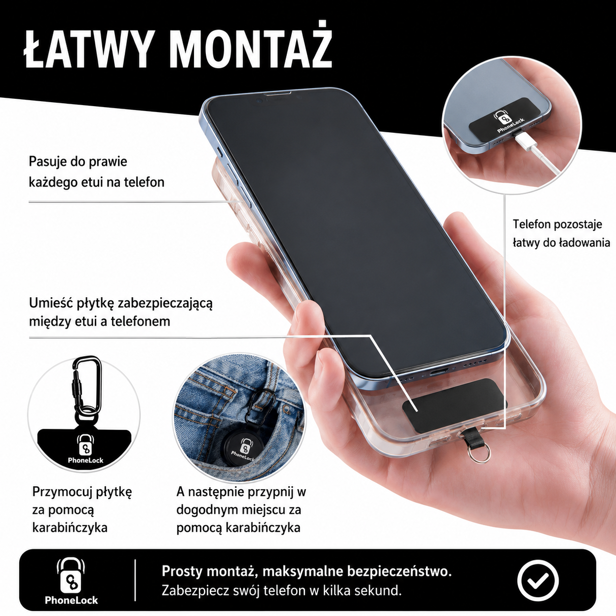 PhoneLock™ – zabezpiecz swój telefon przed upadkiem i kradzieżą