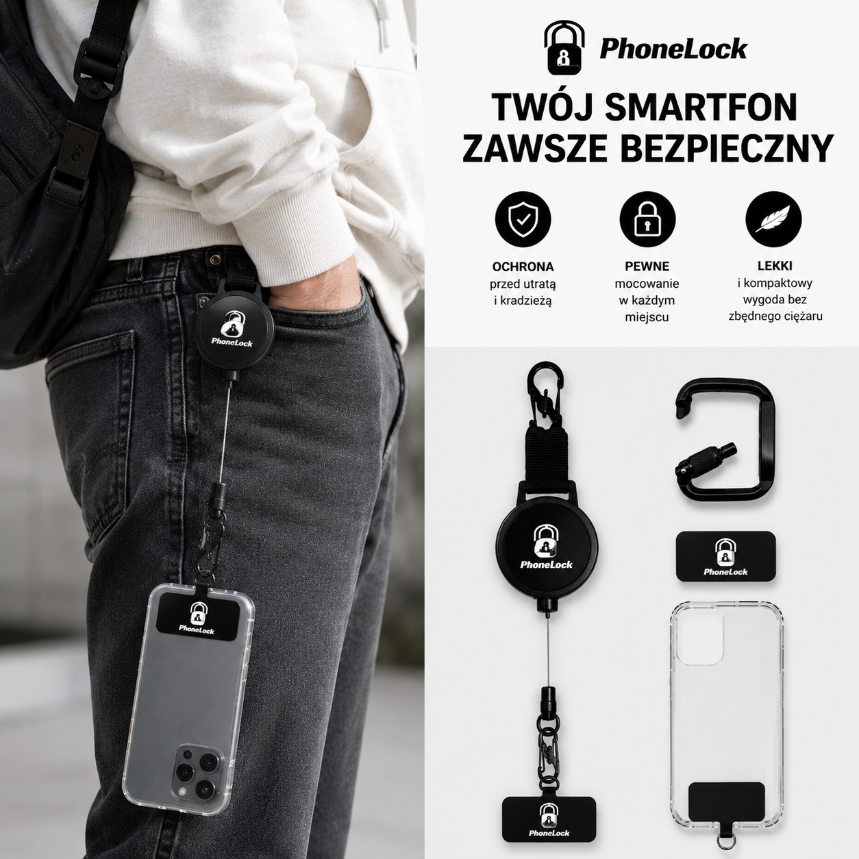 PhoneLock™ – zabezpiecz swój telefon przed upadkiem i kradzieżą